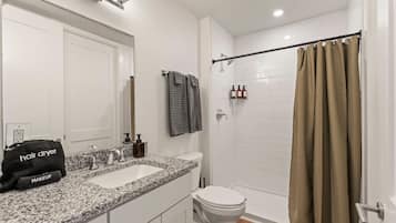 Hair dryer, towels