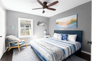 4 habitaciones, tabla de planchar con plancha, cuna de viaje y wifi