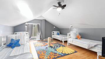 4 bedrooms, iron/ironing board, travel crib, WiFi