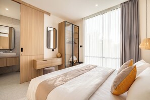 Deluxe-huvila, 2 makuuhuonetta, näköala puutarhaan | Ilmainen Wi-Fi, vuodevaatteet
