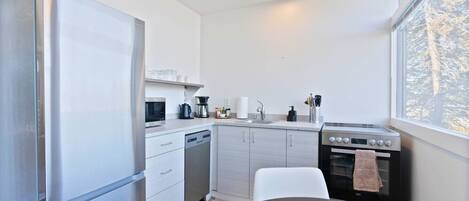 Kühlschrank, Mikrowelle, Ofen, Herdplatte