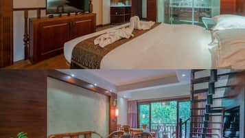 Premier Duplex, 1 Bedroom, Resort View | 2 bedrooms, in-room safe, individually decorated, desk