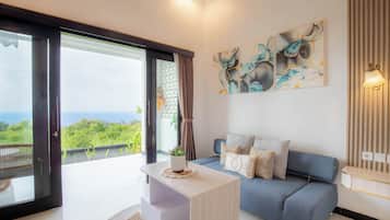 Luksushuvila, valtamerinäköala | Oleskelualue | Taulutelevisio