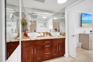 Hair dryer, towels