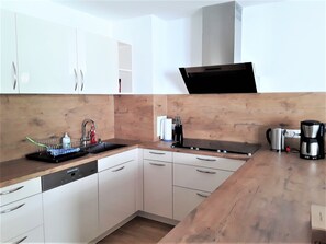 Fridge, oven, stovetop, dishwasher