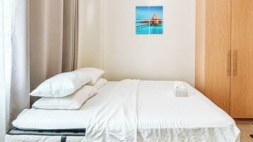 1 makuuhuone, silitysrauta/-lauta, internet, vuodevaatteet