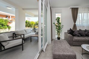 Deluxe Apartment, 3 Bedrooms, Private Pool, Pool View | Terrace/patio