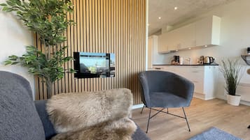 Apartamento Confort, baño privado, vistas al mar | Zona de estar