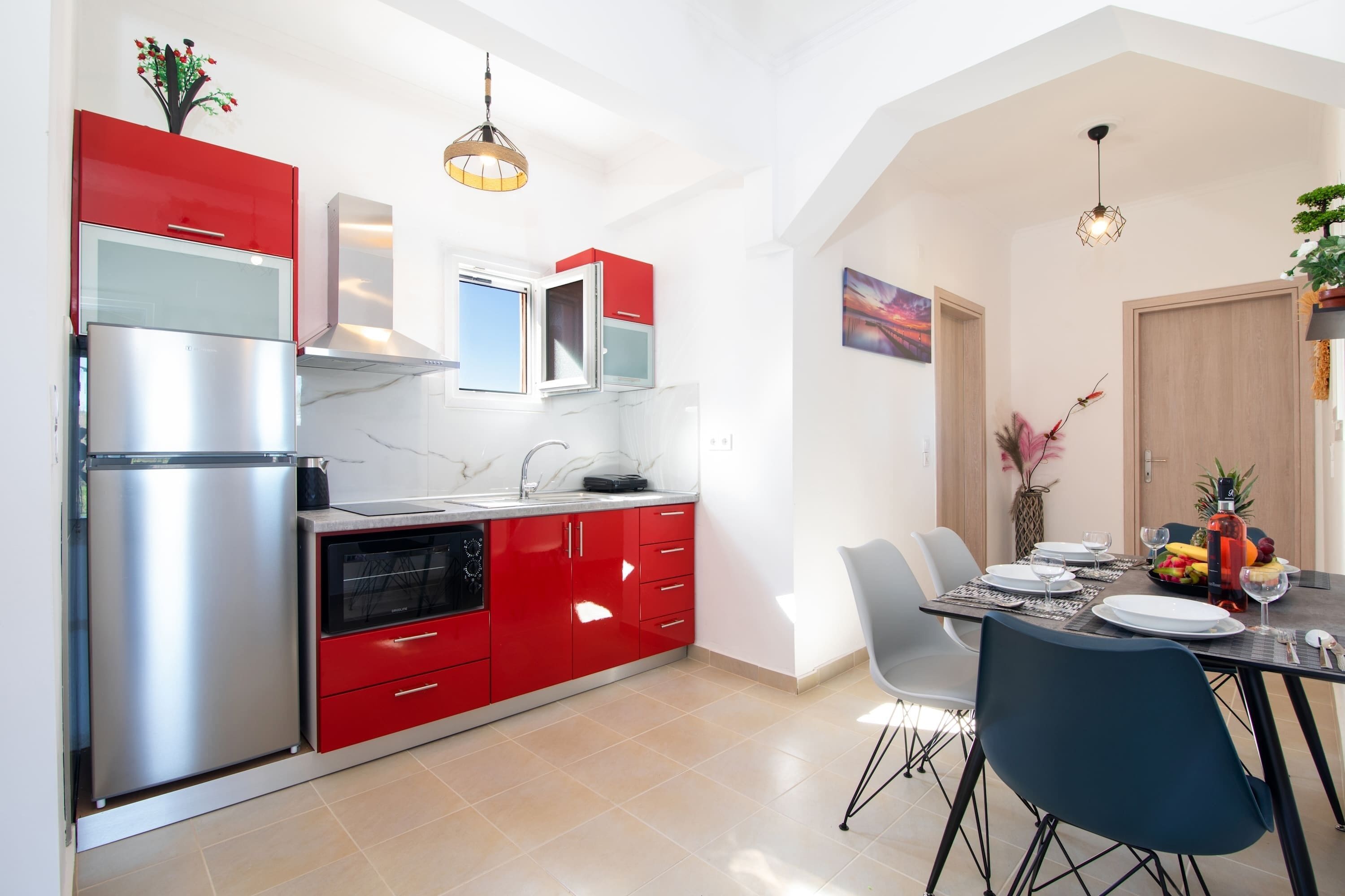 Fridge, oven, stovetop, toaster