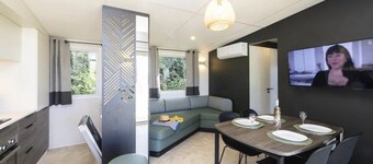 ZEcamping 3* animé piscine chauffée sauna locatif TV LV BBQ 40m2