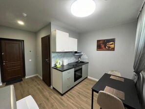 Room, 1 Bedroom, Smoking, Balcony | Dining room - Room-1 Numeris Apartamentai su Balkonu (Siauliai)