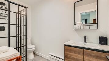 Ducha, secador de pelo, toallas