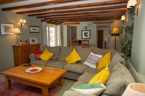 TV, fireplace, books, stereo - Ol y Don, Newport - Three Bedroom Cottage, Sleeps 6 (Newport)