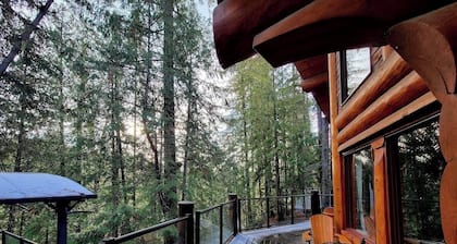 Creek side log cabin in the woods -dog friendly