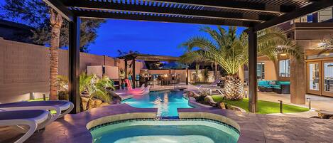 Piscine extérieure, piscine chauffée