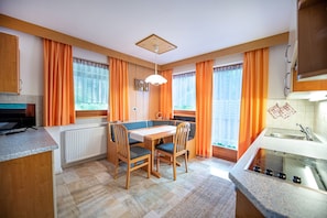 Fridge, oven, dishwasher, coffee/tea maker