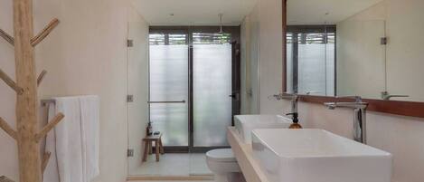 Towels, soap, toilet paper