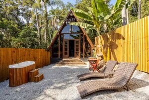 Romantic Chalet, 1 Double Bed with Sofa bed, Jetted Tub, Courtyard Area | Terrace/patio