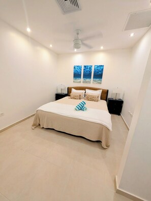 2 bedrooms, in-room safe, iron/ironing board, travel crib