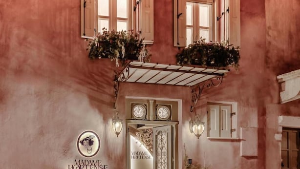 A building entrance with a sign reading "Madame Hortense." - Madame Hortense Hotel (Chania)