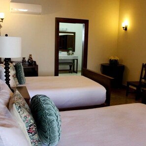 Deluxe Double Room, 2 Double Beds, Vision Accessible, Air conditioning | Premium bedding, desk, iron/ironing board, free WiFi