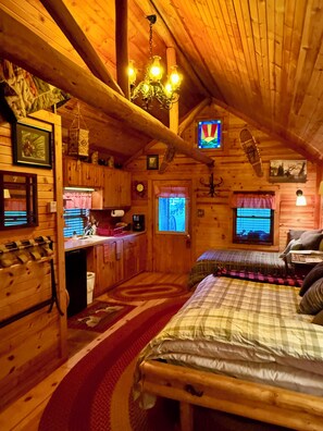 1 bedroom, desk, travel crib, free WiFi - Cozy cabin in Longmont, dog friendly, near to CU, CSU, UNC and RMNP.  WiFi, AC (Longmont)