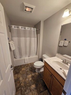 Hair dryer, towels, soap, toilet paper - Acadia Villas!  7B Hunter's Way:  A private neighborhood in the woods. (Trenton)