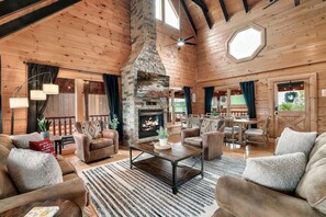 TV, fireplace, video games, books - Scenic 4-Bed Cabin with Resort Pools & Golf (Sevierville)