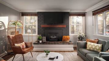 Smart-tv och eldstad