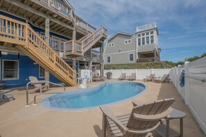 A heated pool - 1861 - Into the Mystic, a spacious 6-bedroom oceanfront home in Corolla, NC. (Corolla)