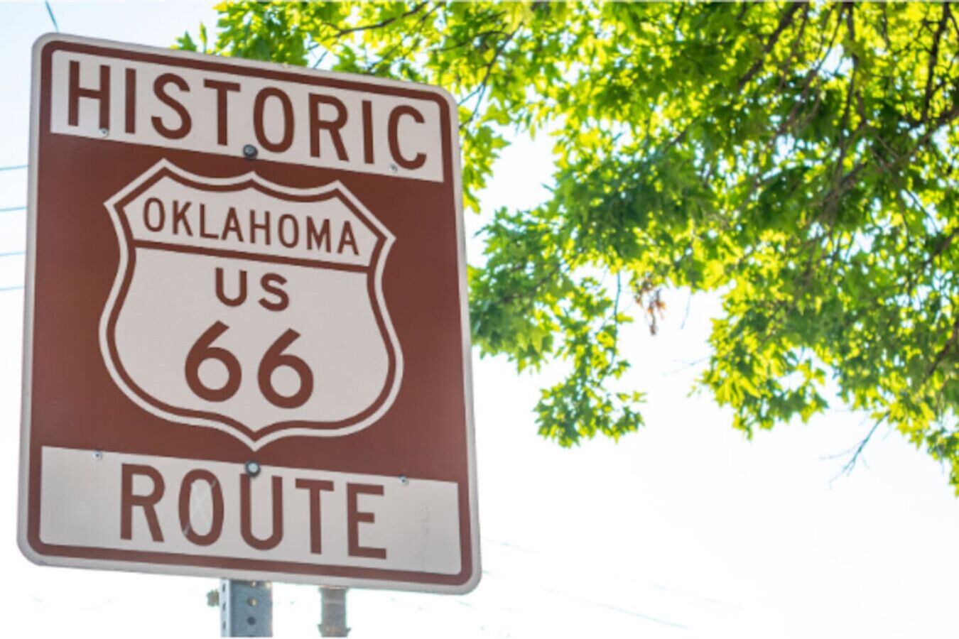 A historic route sign for Oklahoma US 66.