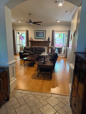 Smart TV, fireplace, printers