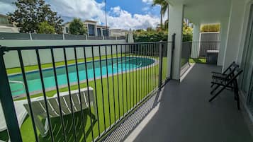Superior Apartment, 1 Queen Bed, Terrace, Pool View | Terrace/patio