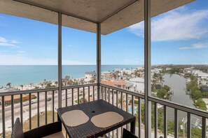 Outdoor dining - Beach Getaway for Two With Stunning 10th Floor Gulf Views!! Over $100 in Free Daily Activities! (Bonita Springs)