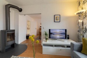 Fernseher, Kamin, DVD-Player