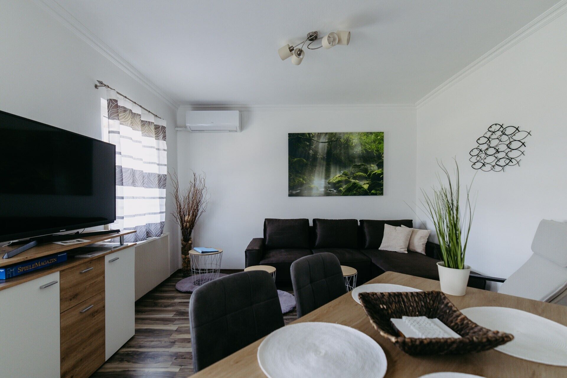 Fernseher, Kamin