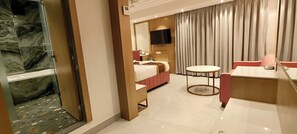Egyptian cotton sheets, premium bedding, desk, laptop workspace