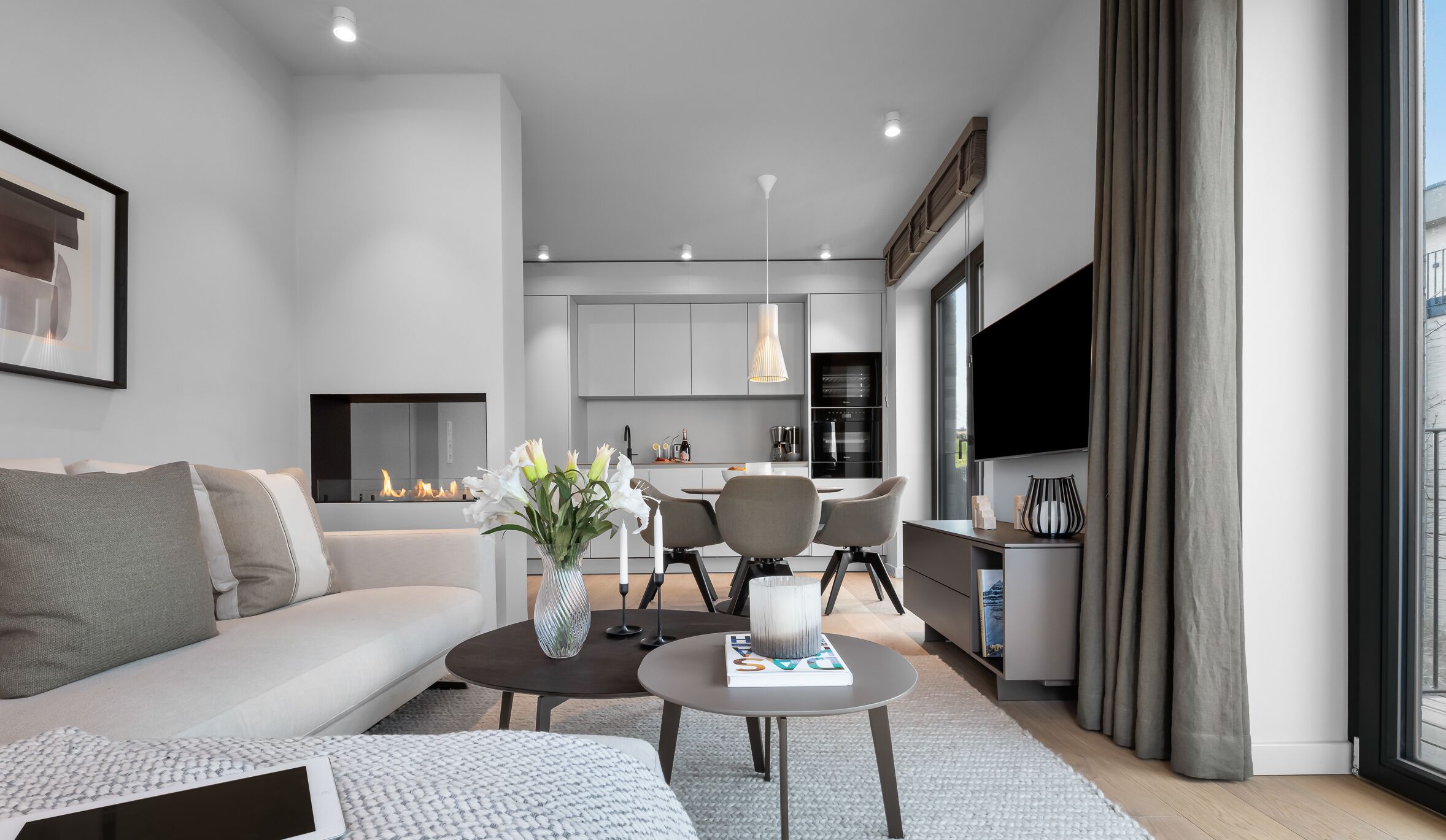 電視、壁爐、音響