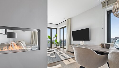 Oceanview Suite - Meerblick, 2 Schlafzimmer, Waschtrockner, Ethanol-Kamin
