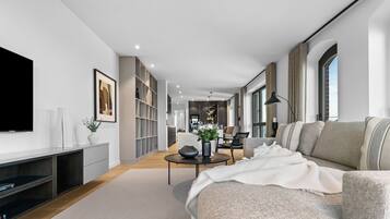 Télévision, cheminée, chaßne hi-fi