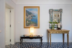 32-inch flat-screen TV with satellite channels