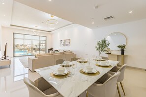 Dining - Sea Views 4BR + Maids Room Villa with Private Pool, Kid's Pool, BBQ Facility (Fujairah)