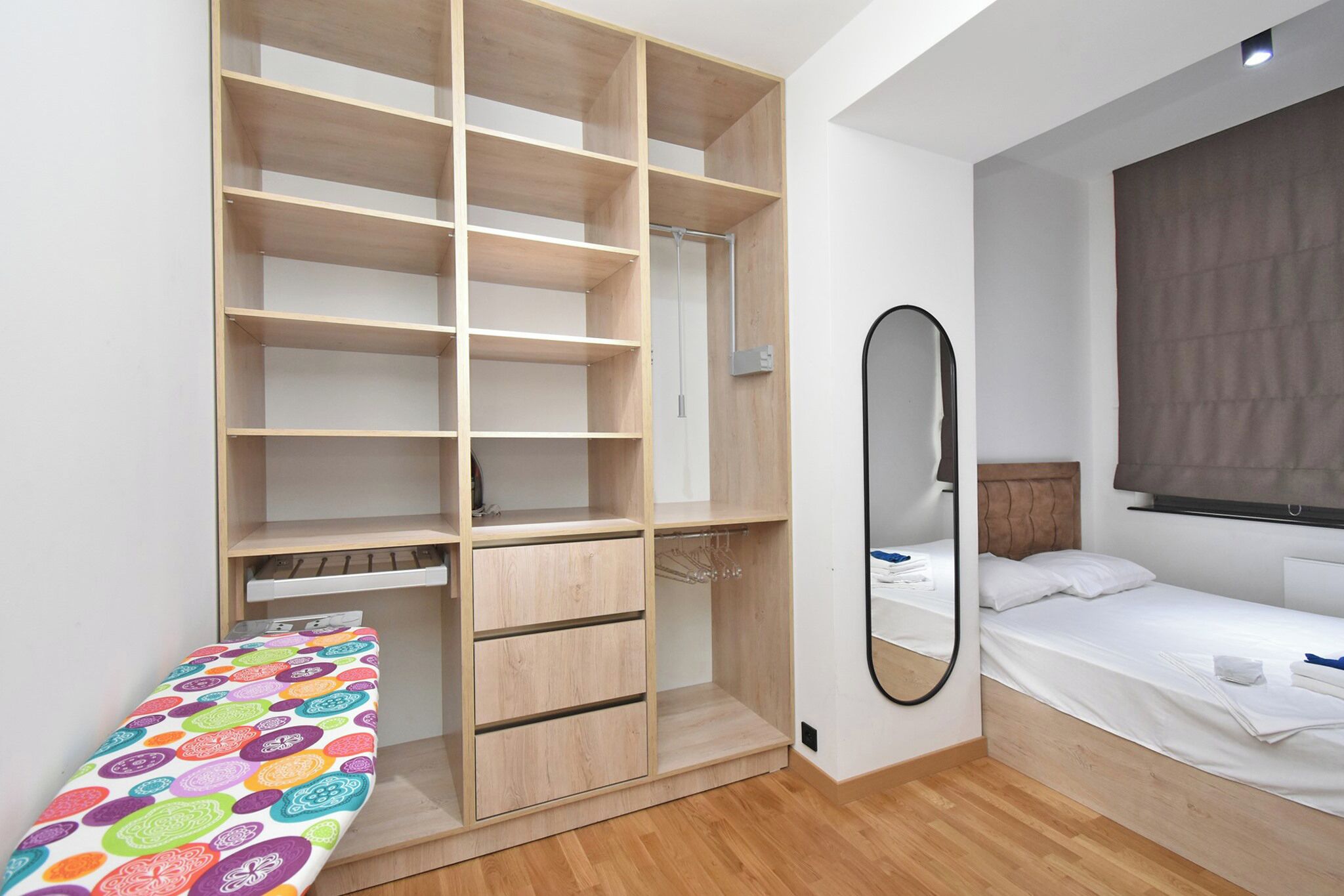 Blackout drapes, iron/ironing board, free WiFi