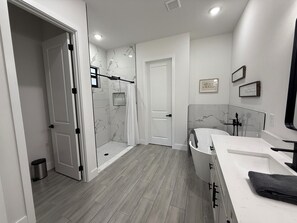 Shower, towels, soap