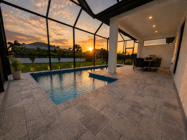 Outdoor pool, a heated pool