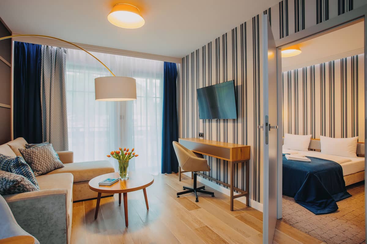 Superior appartement | 1 slaapkamer, een kluis op de kamer, een bureau, gratis wifi