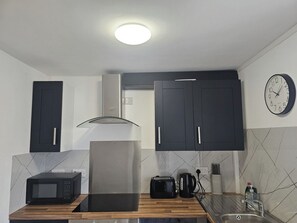 Fridge, microwave, oven, toaster