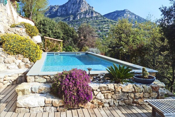 Pool - Quiet villa with breathtaking views of the Baous. Ideal for families (Vence)