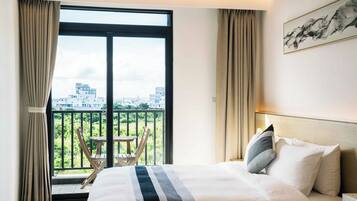 Elite Double Room, Balcony, Ocean View | Premium bedding, down comforters, in-room safe, blackout drapes