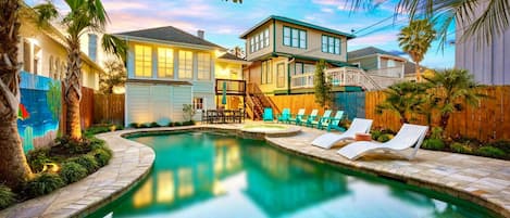 屋外プール、温水プール